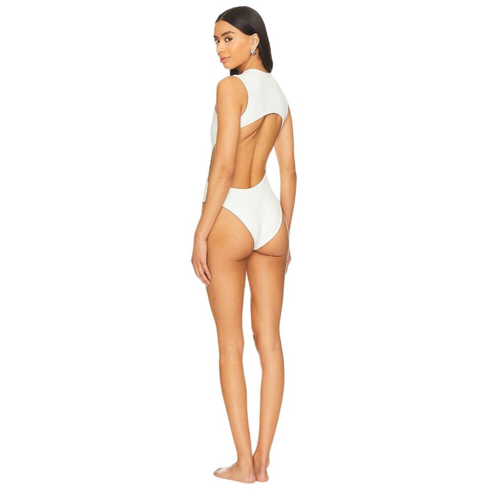 HAIGHT. Mariana One Piece in Off White Small New Womens backless Swimsuit
